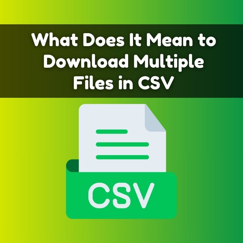 What Does It Mean to Download Multiple Files in CSV